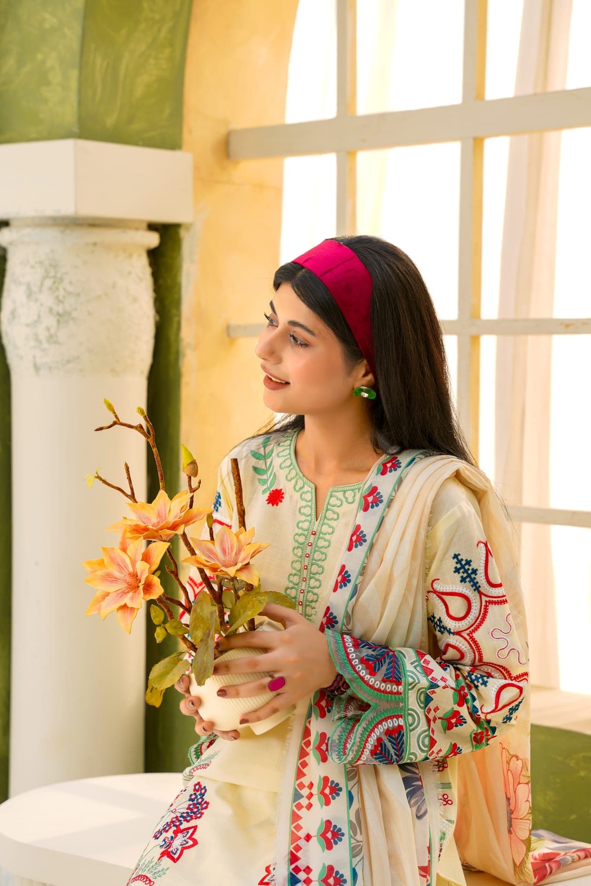 Ivory Garden Embroidered Suit view 8