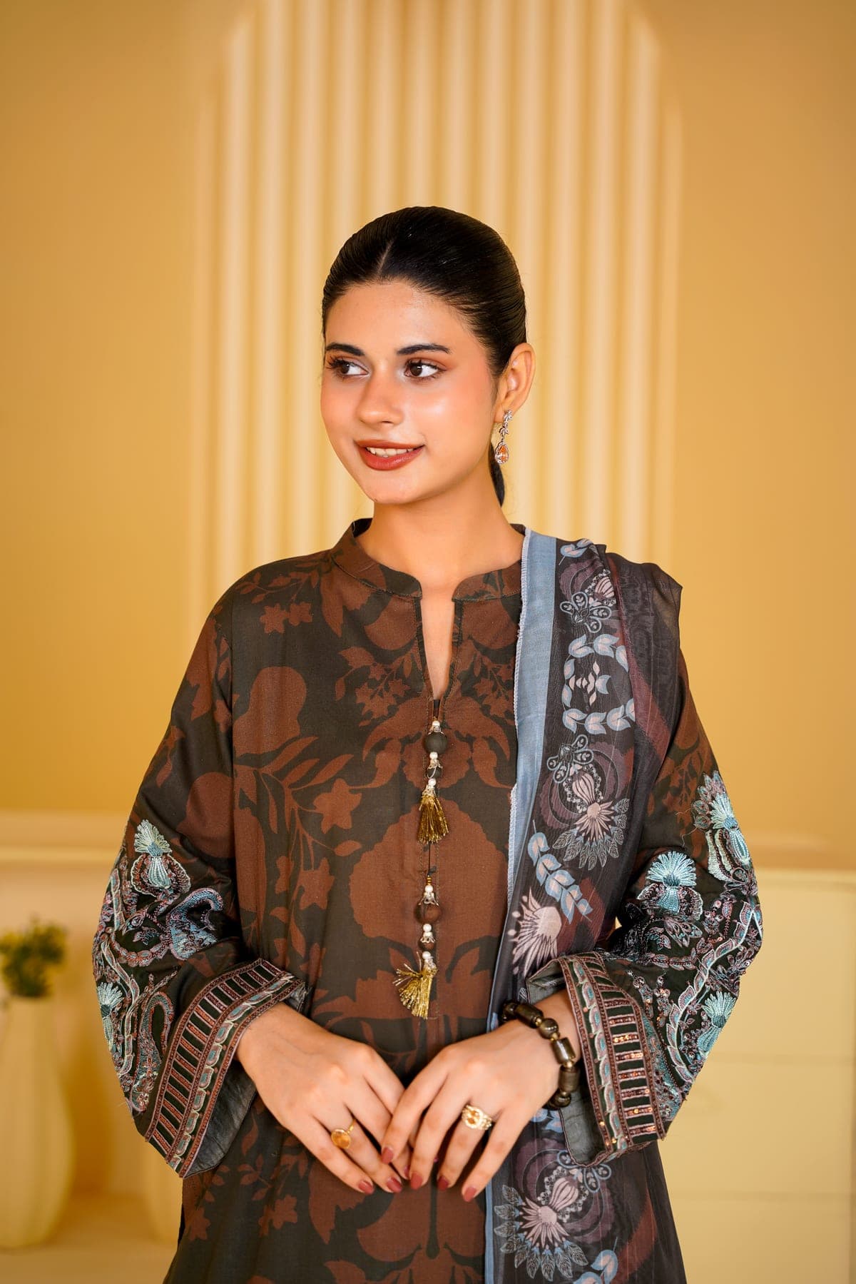 Cocoa Bloom Print Suit view 5