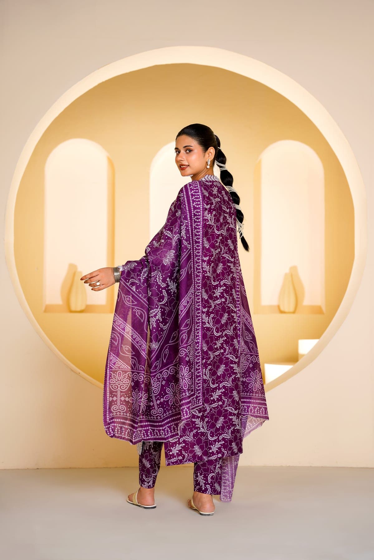 Wine Garden Print Suit view 4
