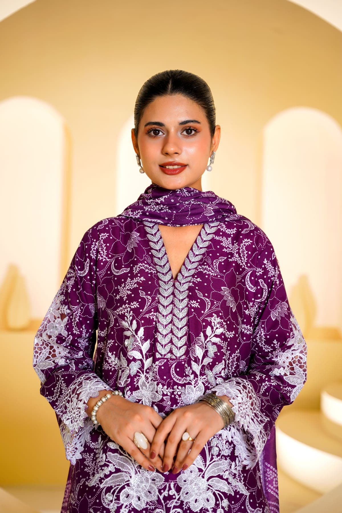 Wine Garden Print Suit view 5