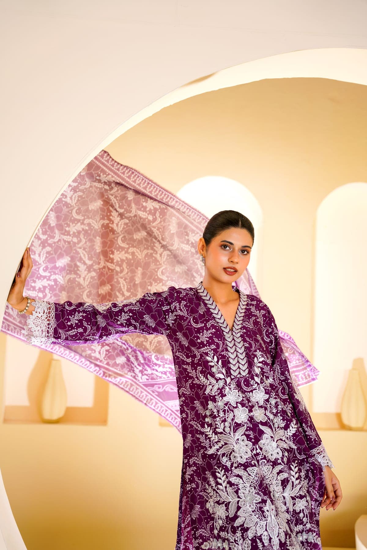 Wine Garden Print Suit view 6