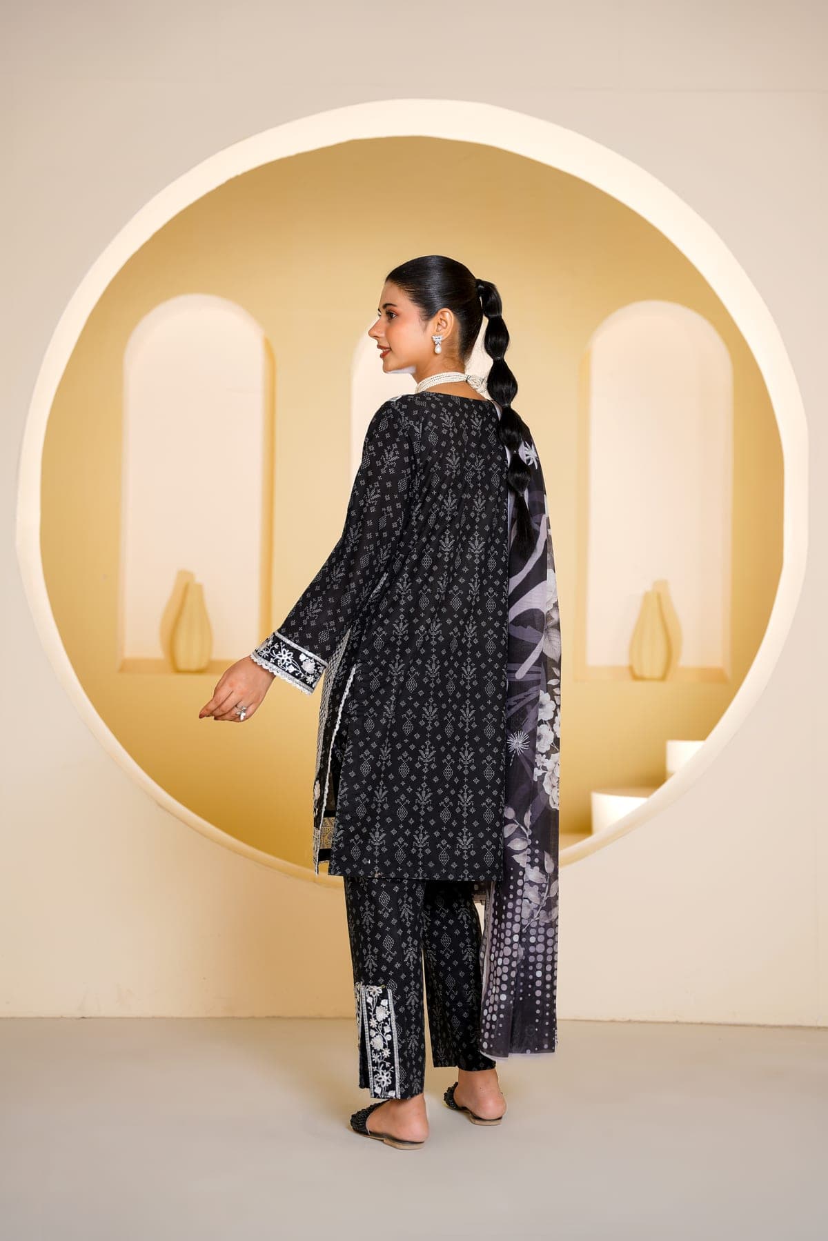 Noir Paisley Print Suit view 4