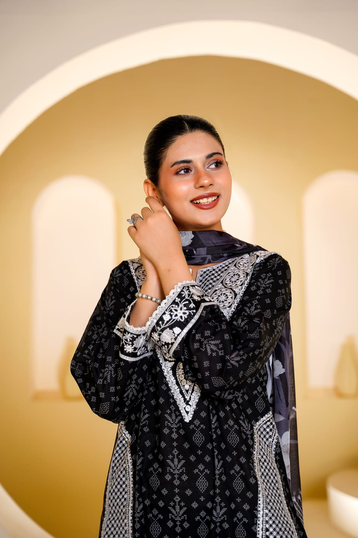 Noir Paisley Print Suit view 5