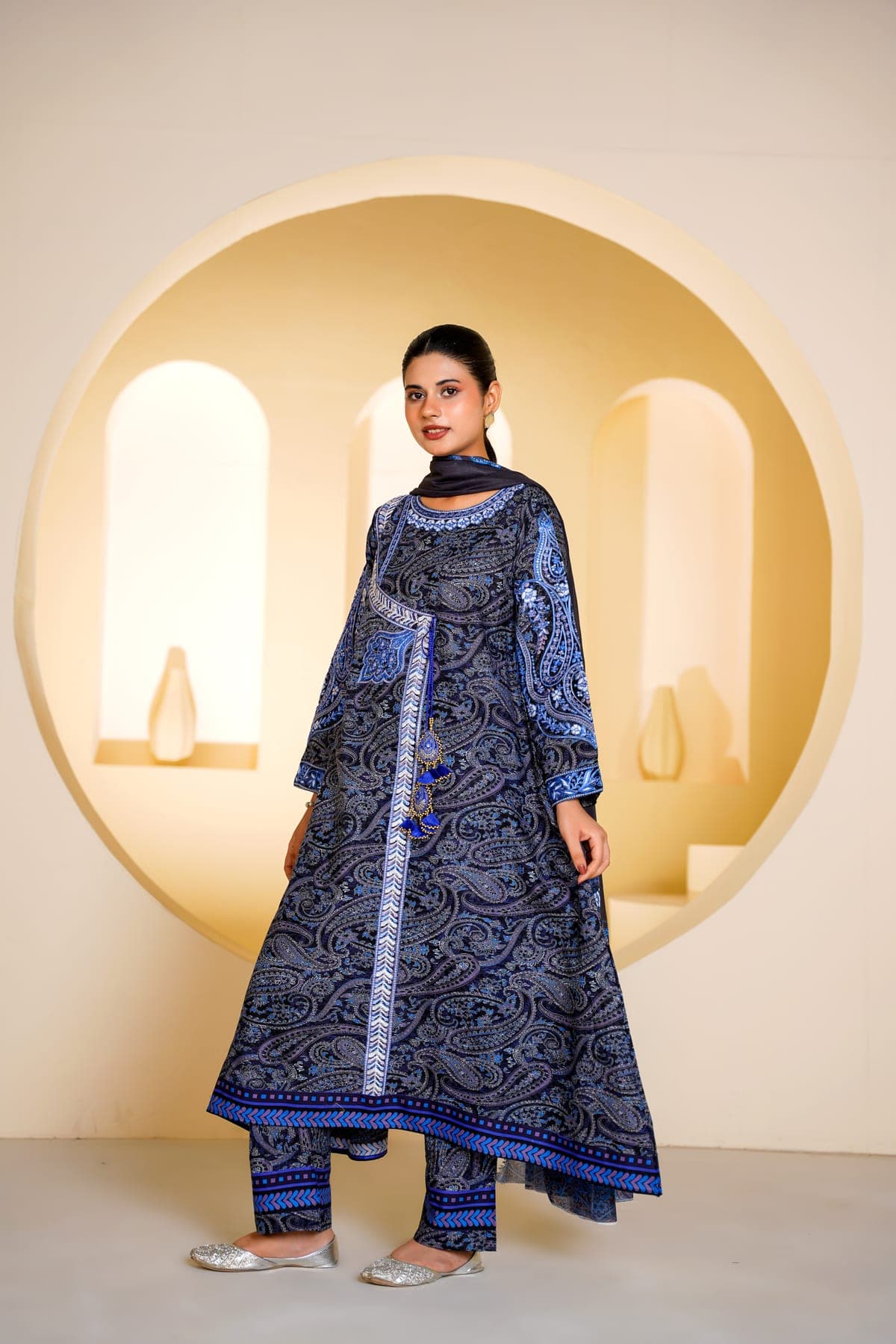 Midnight Paisley Print Suit view 3
