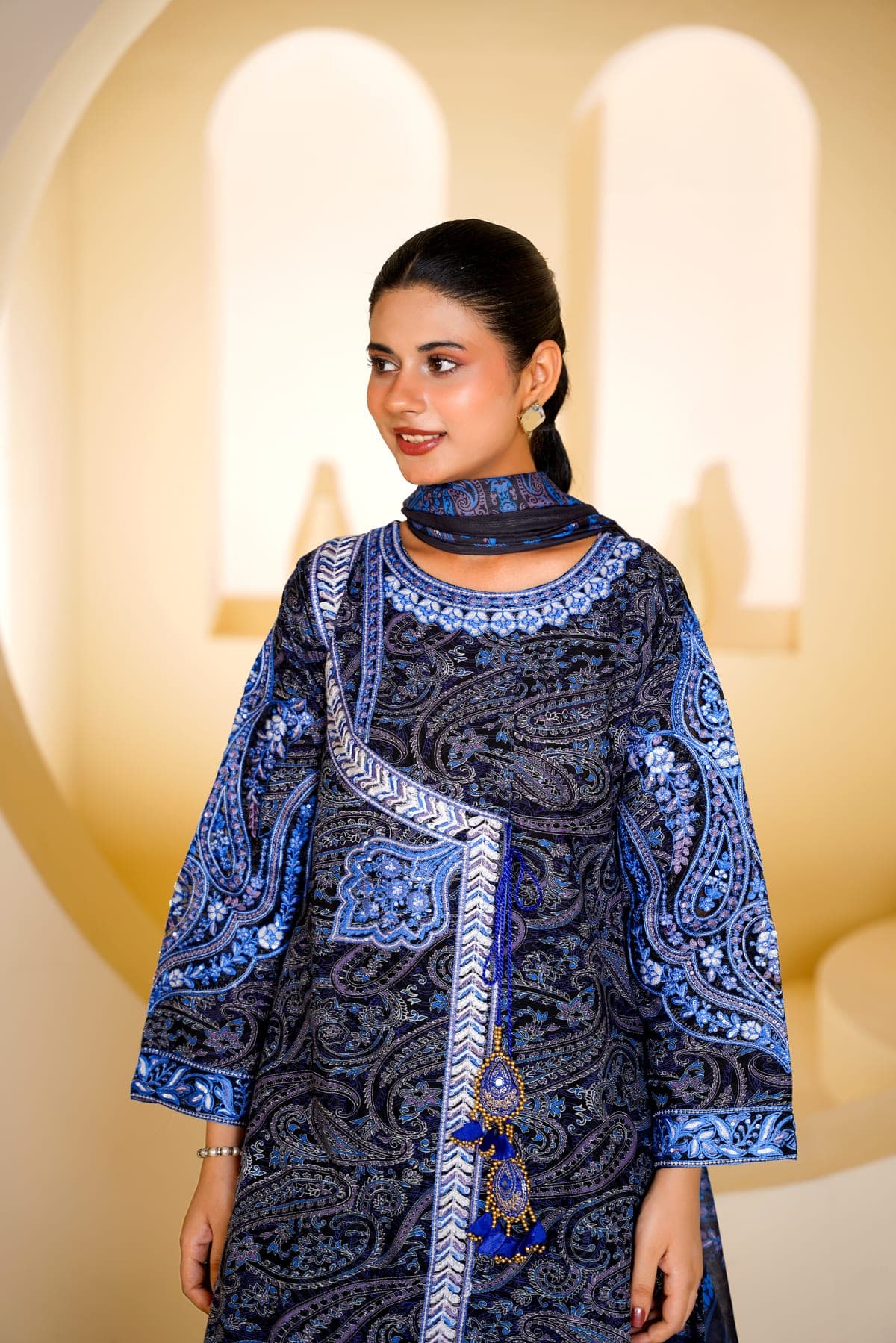 Midnight Paisley Print Suit view 5