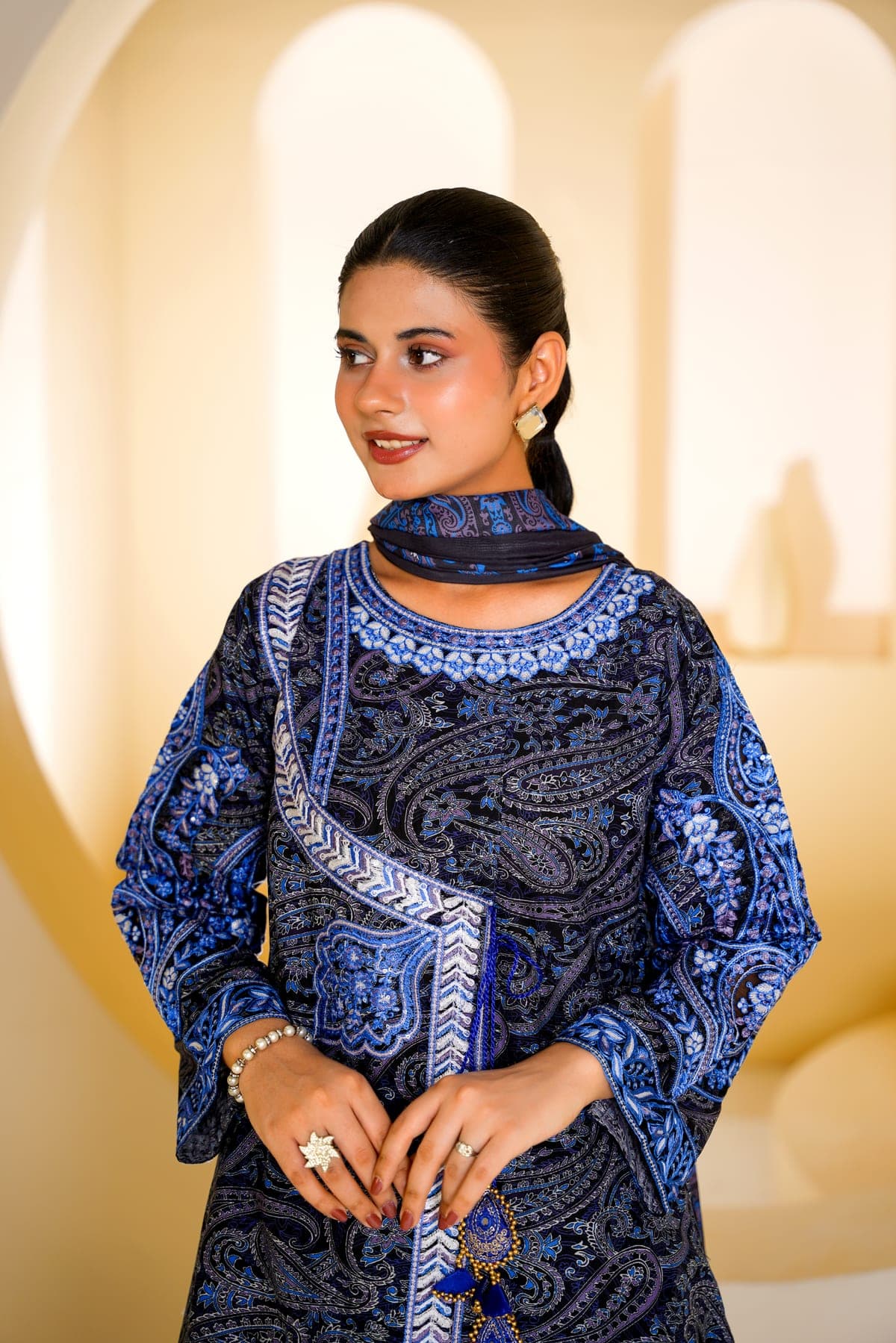 Midnight Paisley Print Suit view 6