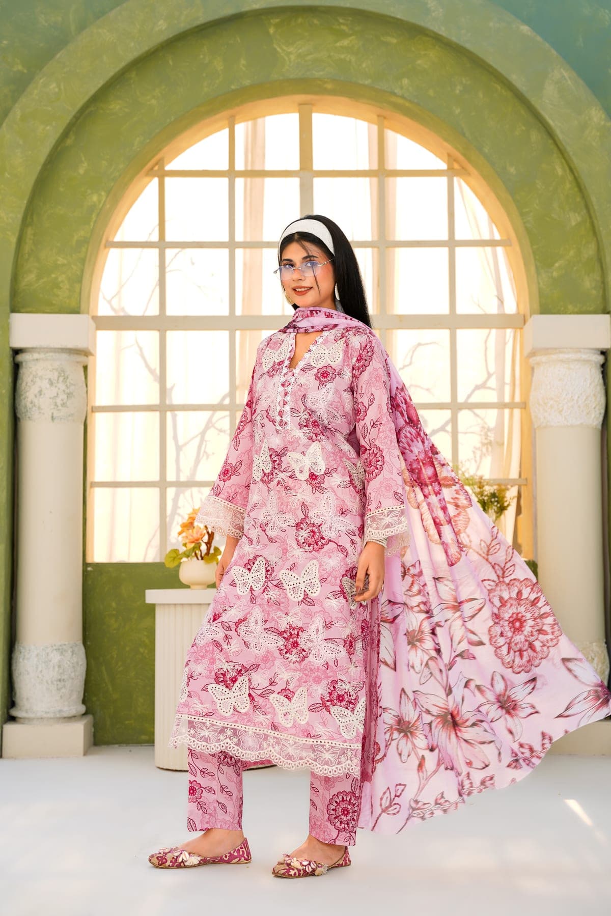 Rose Butterfly Embroidered Suit view 3
