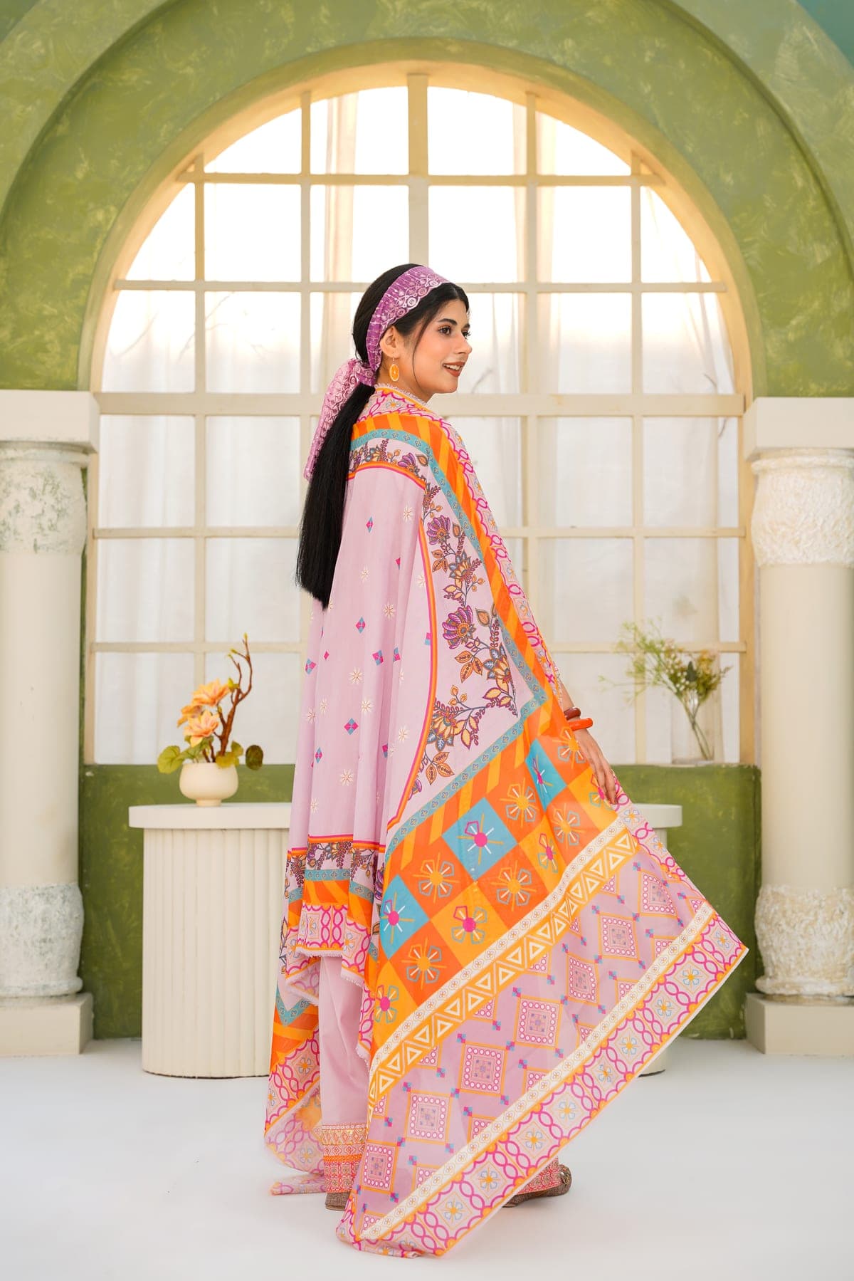 Mauve Mosaic Embroidered Suit view 4