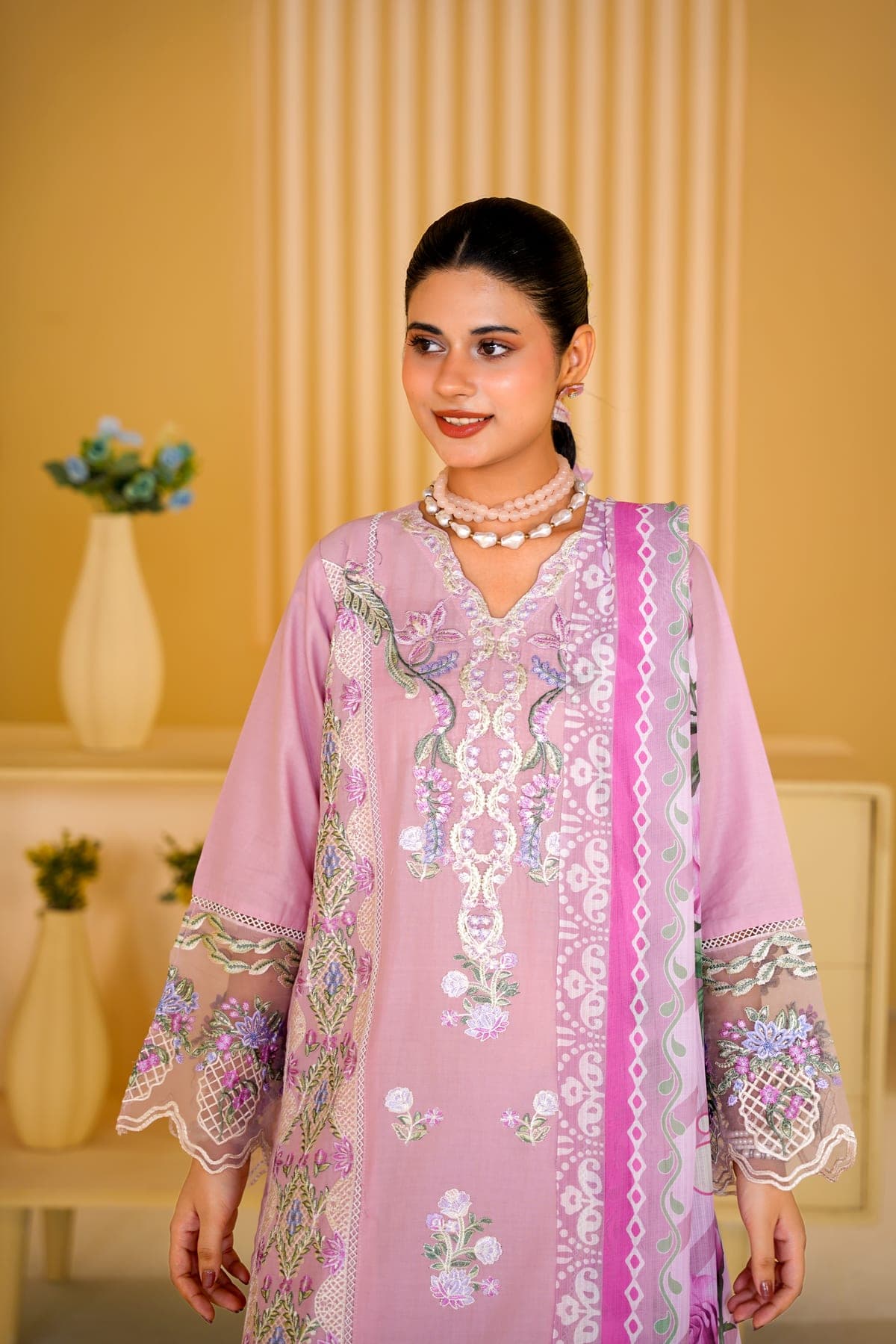 Lilac Rose Print Suit view 6